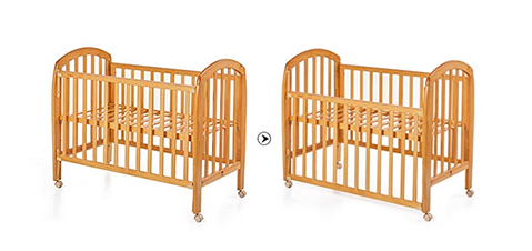 Wholesale Solid pine wood natural adjustable multifunctional baby crib