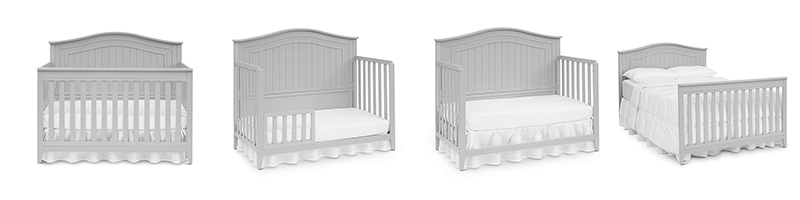 Wholesale China Convertible Classic Grey Wood Baby Crib