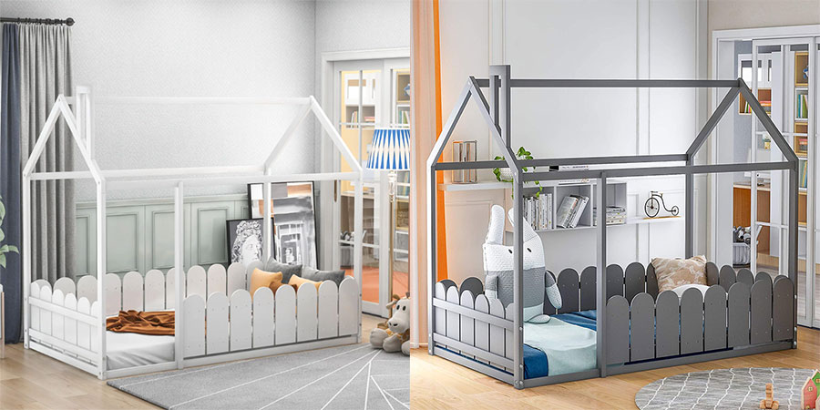 Kids Wood House Bed