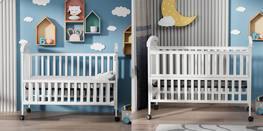 Wholesale China Eco-friendly Movable Wooden Baby Sleeping Bed