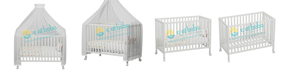 Wholeslae China Adjustable Modern Baby Wood Crib With Wheels