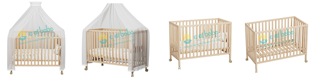 Wholeslae China Classic Natural Baby Wood Crib With Wheels