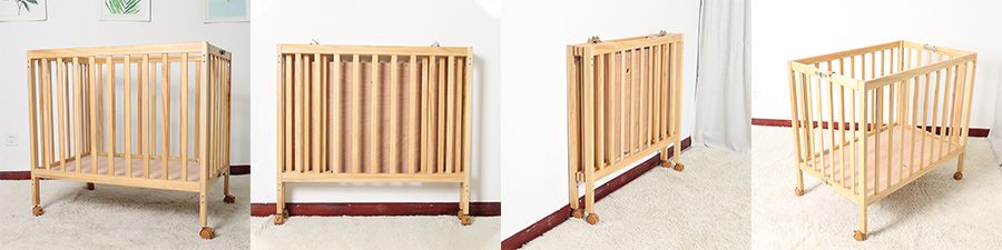 Wholesale China Folding Natural Wood Baby Crib Manufacturer