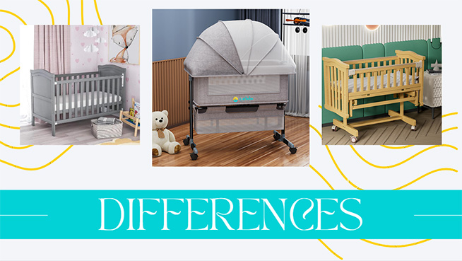 Crib vs Cradle vs Bassinet (Meaning, Differences, Features, Benefits)