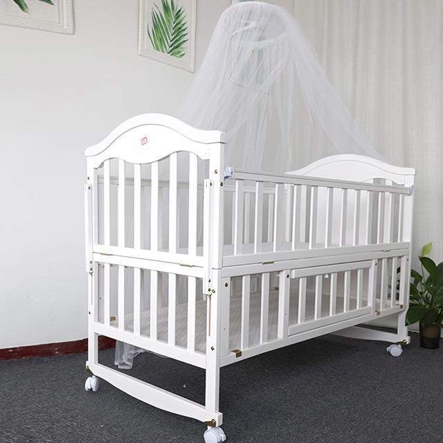 White Quality Wood Baby Sleeping Crib