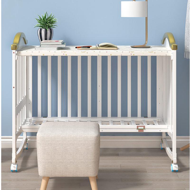 Baby Wooden Crib with Casters