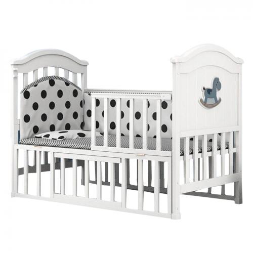 Wooden Crib with Wheels