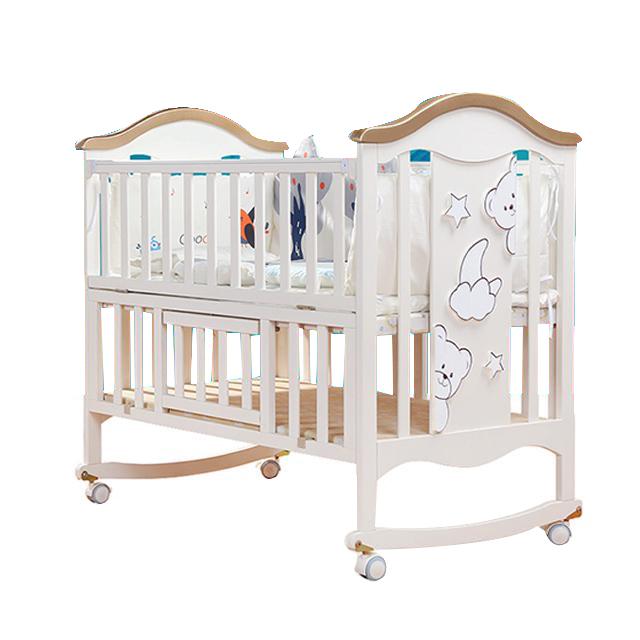 Multifunctional Solid Baby Wooden Cot