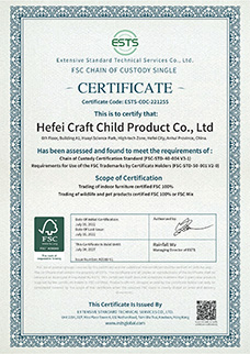 Our Newest FSC Certification - Hefei Craft Child Product Co.,Ltd