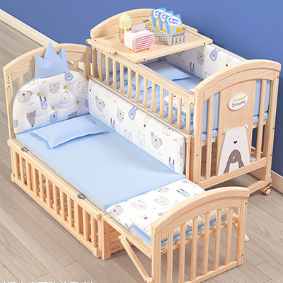 Our New Model Convertible Pine Wood Crib WBB X1